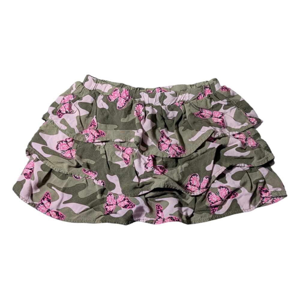 365 Kids Green And Pink Camo Skirt Butterfly Design Size 4